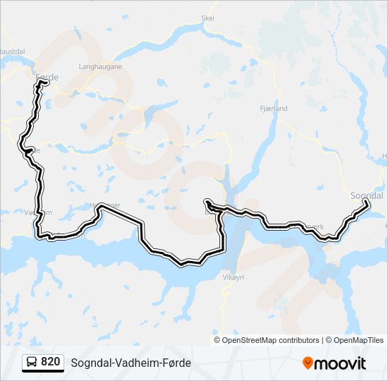 820 Bus Line Map