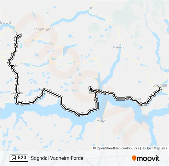820 Bus Line Map