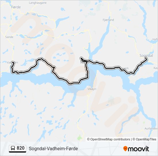 820 Bus Line Map