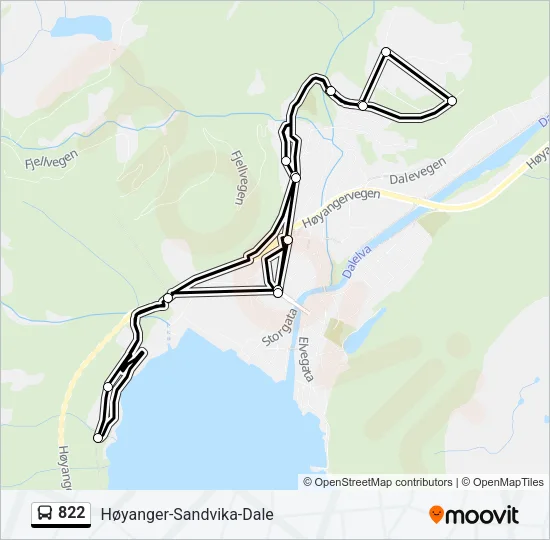 822 Bus Line Map