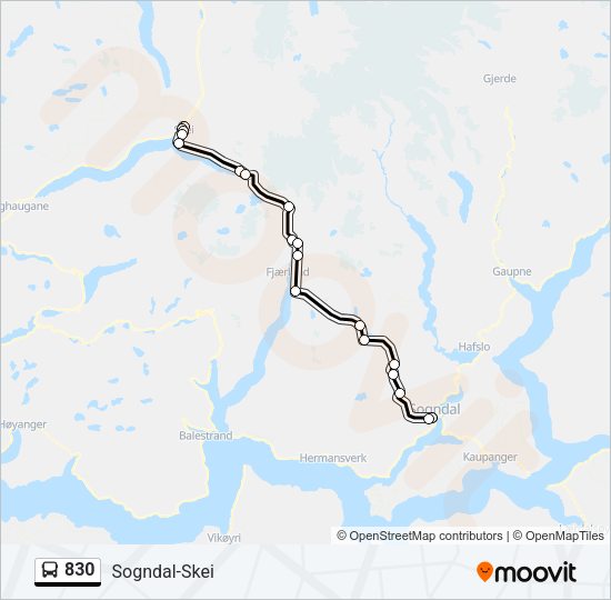 830 Bus Line Map