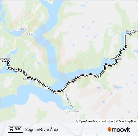 830 Bus Line Map