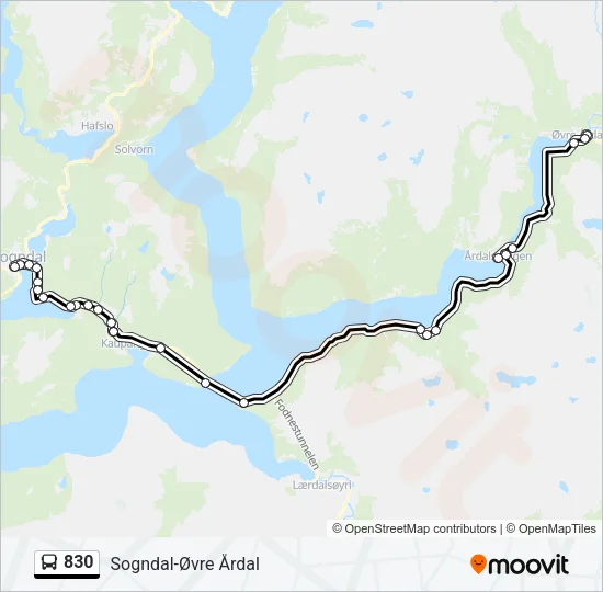 830 Bus Line Map