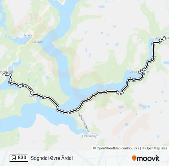 830 Bus Line Map