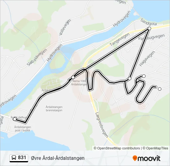 831 Bus Line Map