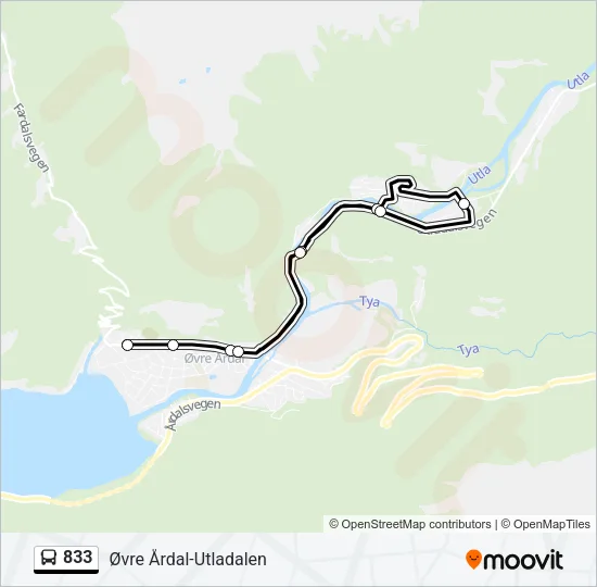 833 Bus Line Map