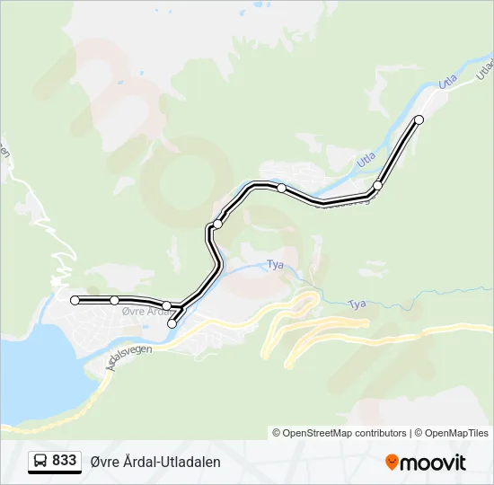 833 Bus Line Map