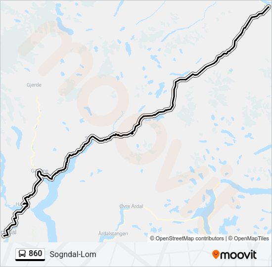 860 Bus Line Map