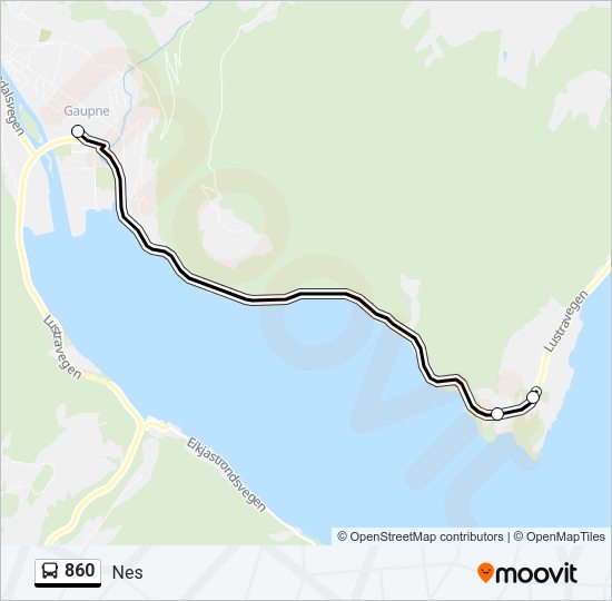 860 Bus Line Map