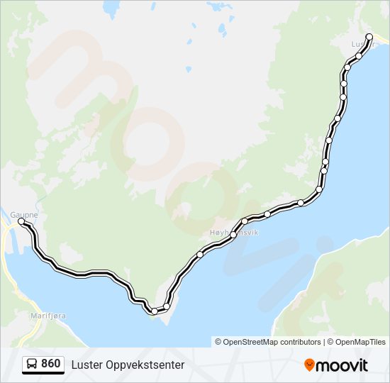 860 Bus Line Map