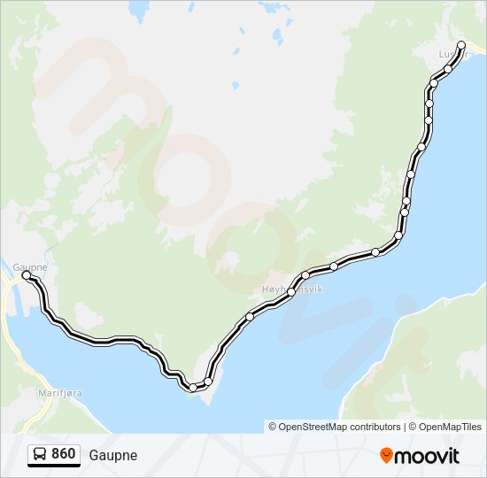 860 Bus Line Map