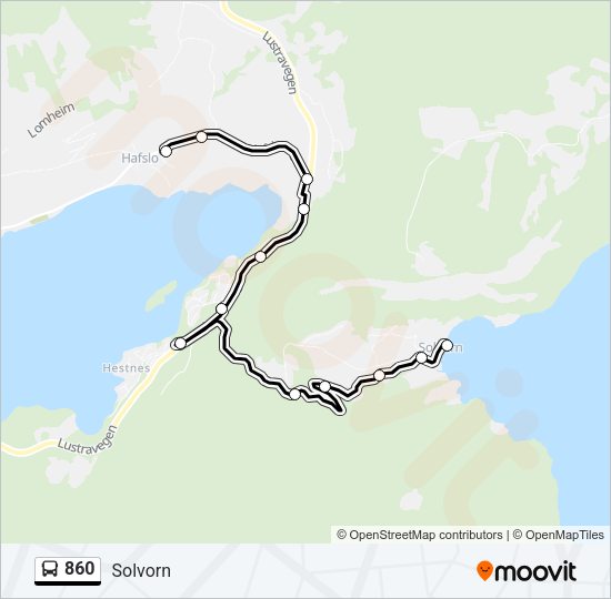 860 Bus Line Map