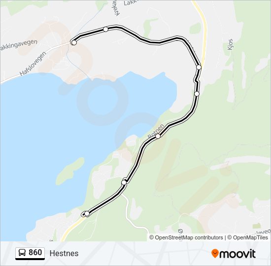 860 Bus Line Map