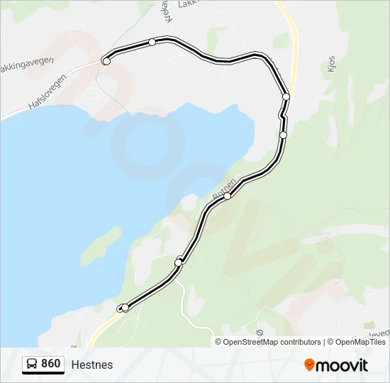 860 Bus Line Map