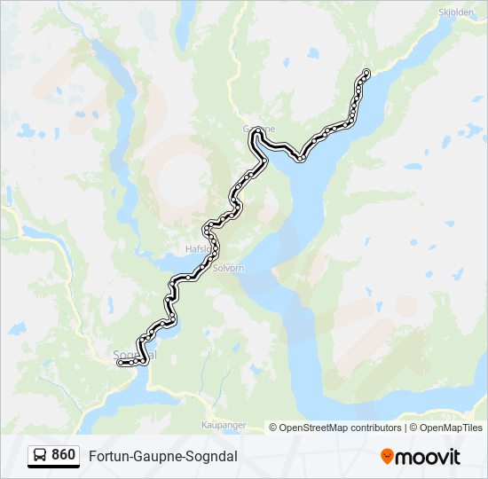 860 bus Line Map