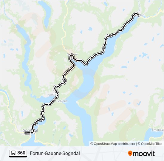 860 bus Line Map