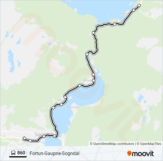 860 bus Line Map