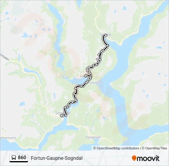860 Bus Line Map