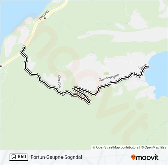 860 Bus Line Map