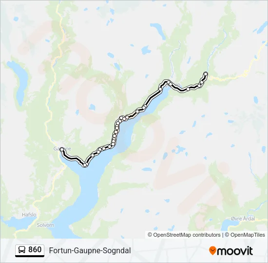 860 Bus Line Map