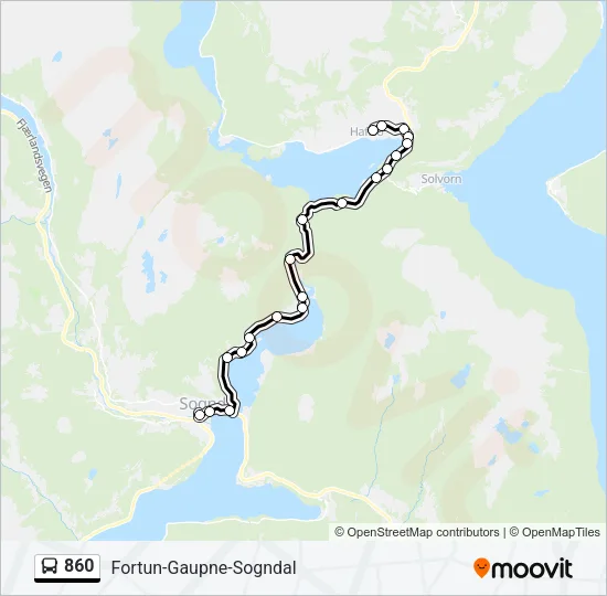 860 Bus Line Map