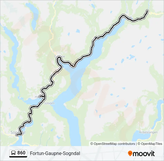 860 Bus Line Map