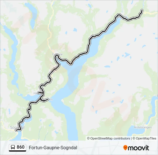 860 Bus Line Map