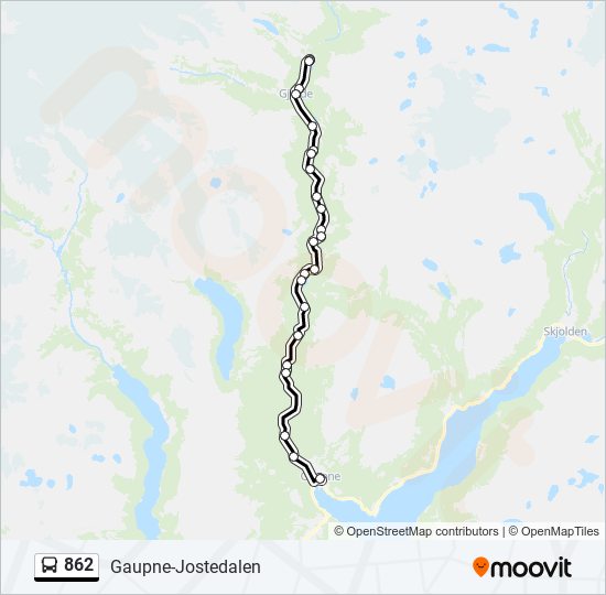 862 bus Line Map
