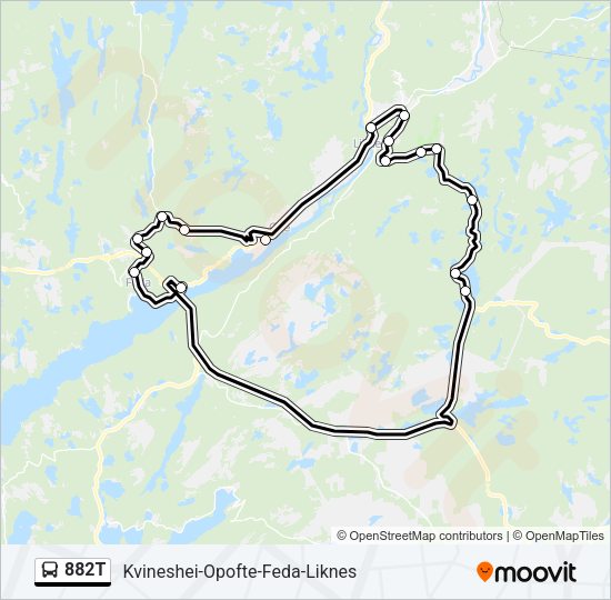 882T Bus Line Map