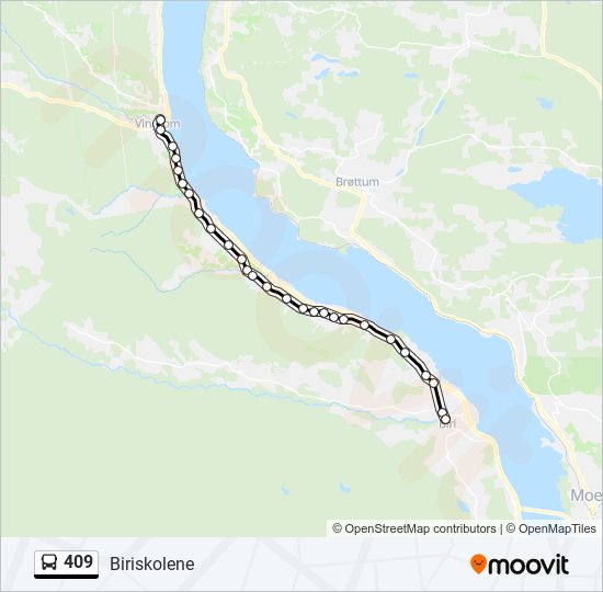 409 bus Line Map