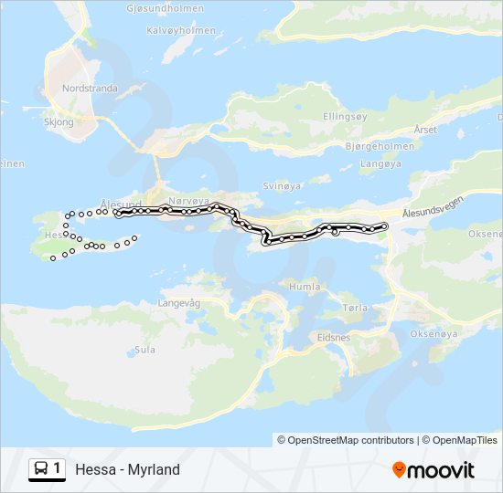 1 bus Line Map