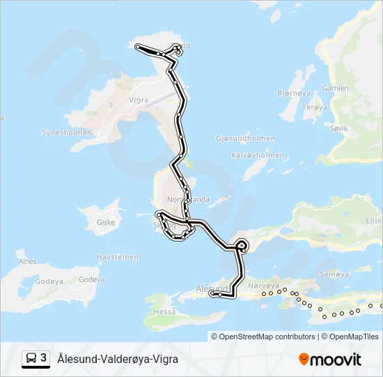 3 Bus Line Map