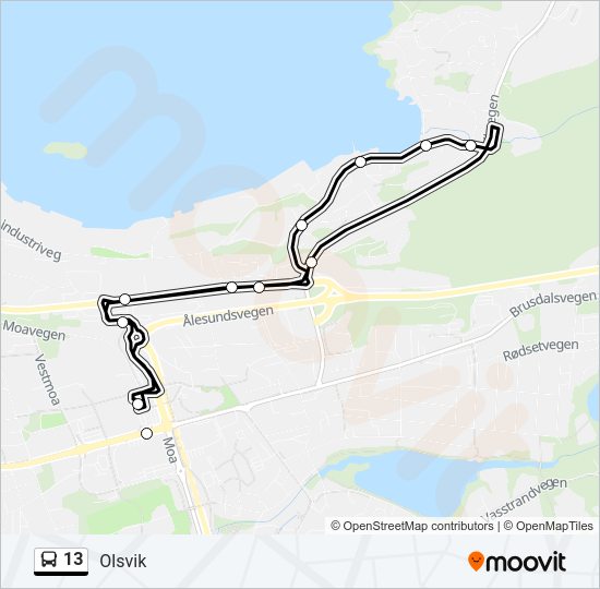 13 bus Line Map