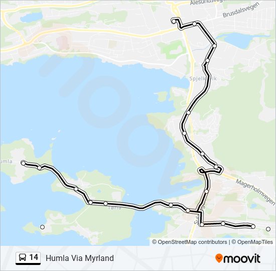 14 bus Line Map