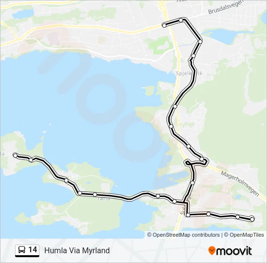 14 Bus Line Map