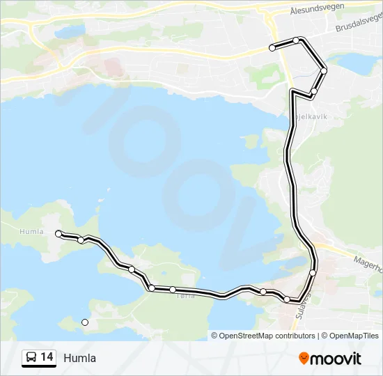14 Bus Line Map