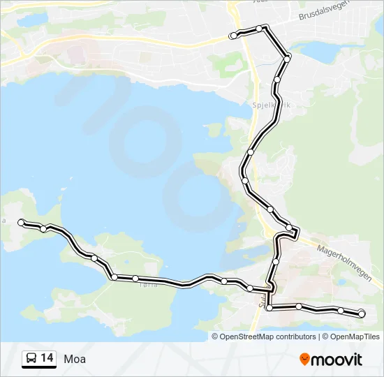 14 Bus Line Map
