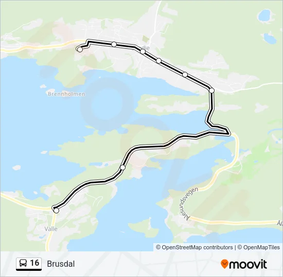 16 Bus Line Map