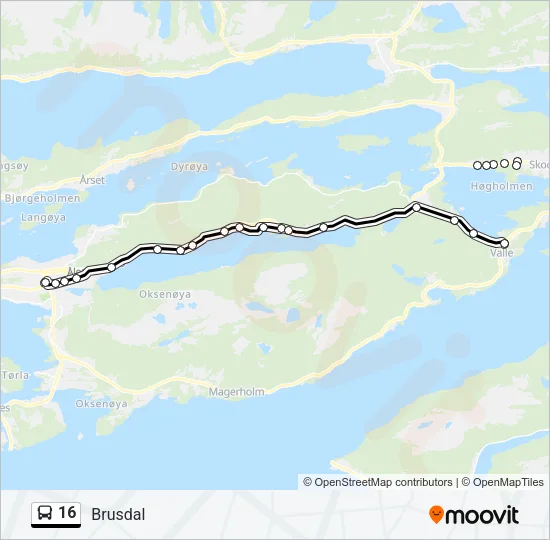 16 Bus Line Map