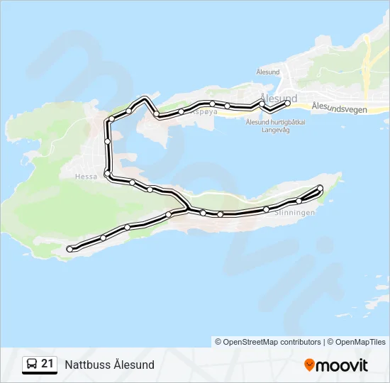 21 Bus Line Map