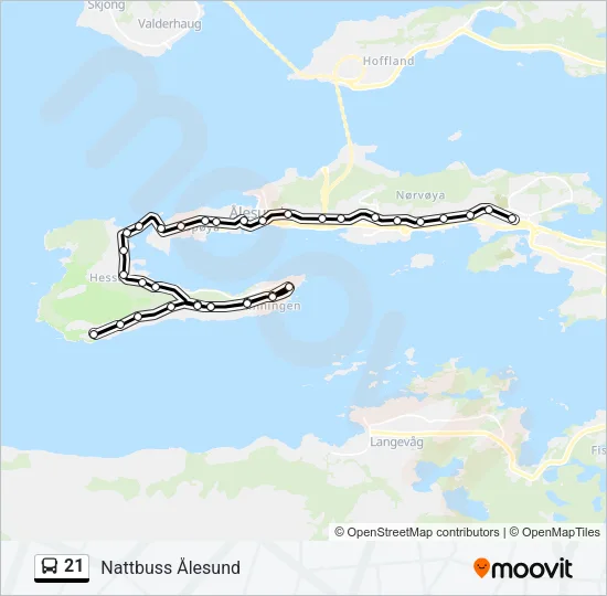 21 Bus Line Map