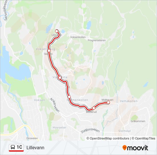 1C Bus Line Map