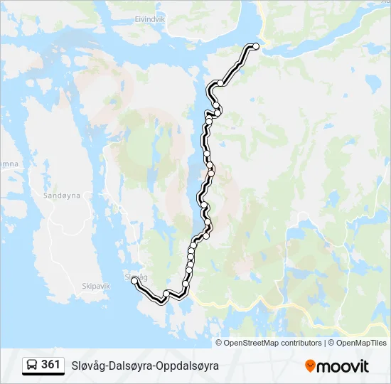 361 Bus Line Map