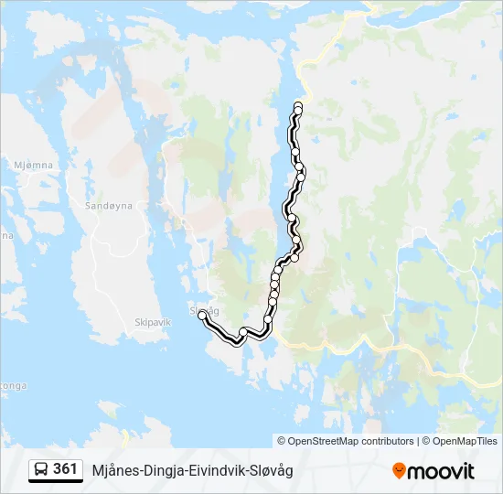 361 Bus Line Map
