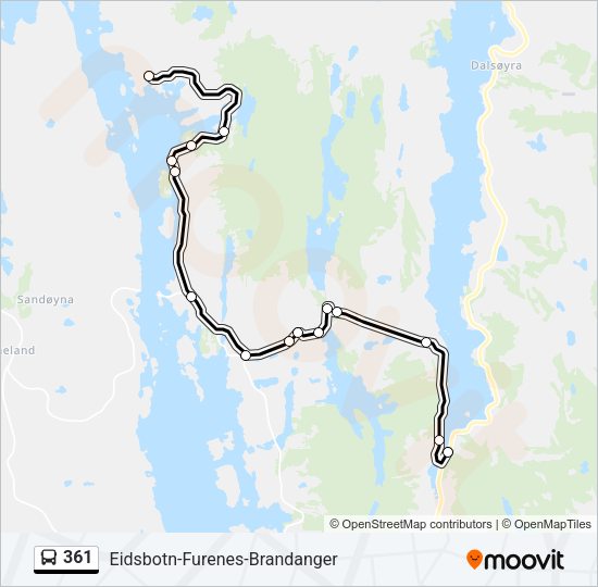 361 Bus Line Map
