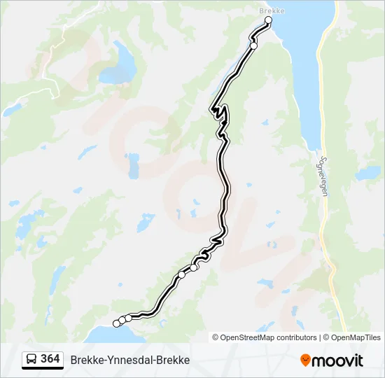 364 Bus Line Map