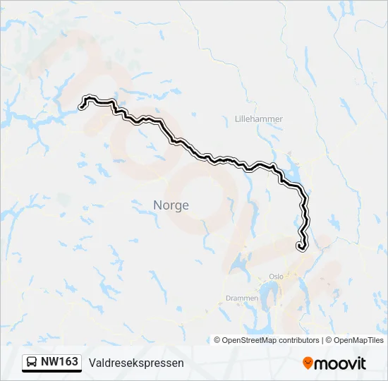 NW163 Bus Line Map