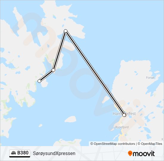 B380 Ferry Line Map