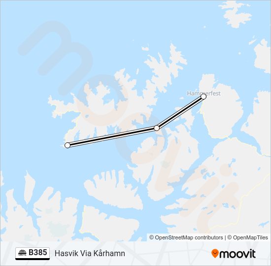 B385 ferry Line Map