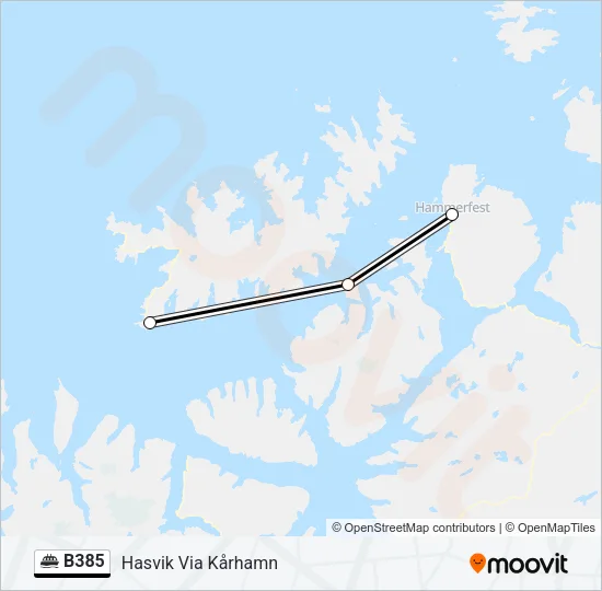 B385 Ferry Line Map